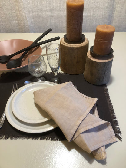 Serviettes de table en lin Sable rose pale