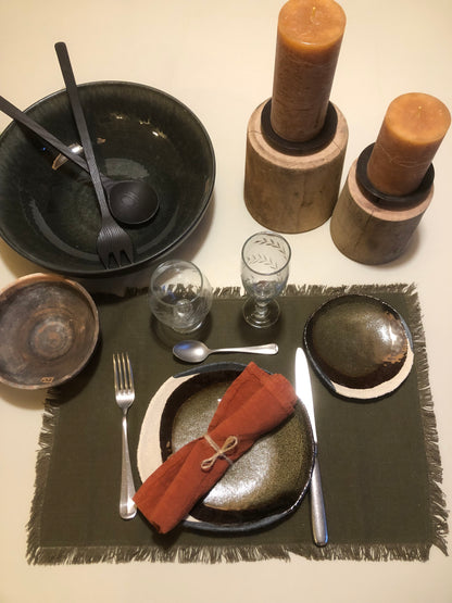 Serviettes de table en lin Terracotta