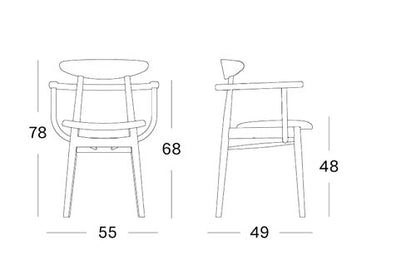 Chaise Teo avec accoudoirs